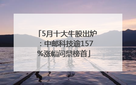 5月十大牛股出炉：中邮科技逾157%涨幅问鼎榜首
