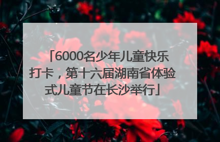 6000名少年儿童快乐打卡，第十六届湖南省体验式儿童节在长沙举行