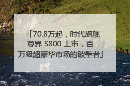 70.8万起，时代旗舰尊界 S800 上市，百万级超豪华市场的破壁者