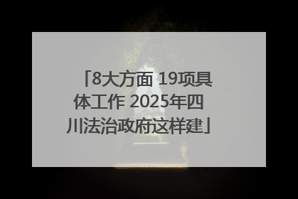 8大方面 19项具体工作 2025年四川法治政府这样建
