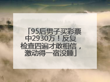 95后男子买彩票中2930万！反复检查四遍才敢相信，激动得一宿没睡